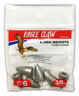 3/8 OZ WORM WEIGHT SINKERS 6PK   12PK/BX