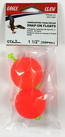 1-1/2" FOAM ROUND SNAP-ON FLOATS 2PK