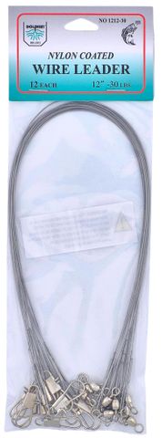 12" NYLON COATED WIRE LEADER 30LB 12PK