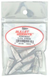3/8 OZ BULLET WORM WEIGHTS 8PK   12PK/BX