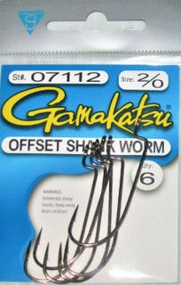 2/0 OFFSET SHANK WORM HOOK 6PK