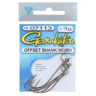 3/0 OFFSET SHANK WORM HOOK 5PK