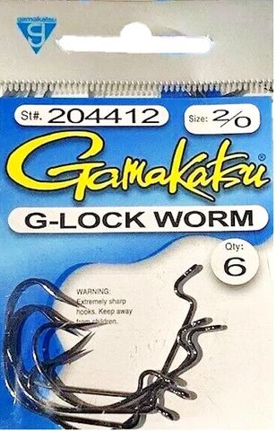 2/0 G-LOCK WORM HOOK 6PK