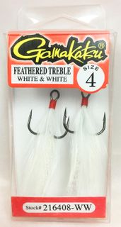 #4 RED TREBLE FEATHER WHT/WHT 2PK