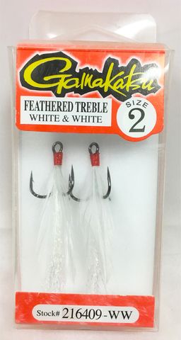 #2 RED TREBLE FEATHER WHT/WHT 2PK