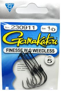 1/0 FINESSE WIDE GAP WEEDLESS HOOK 5PK