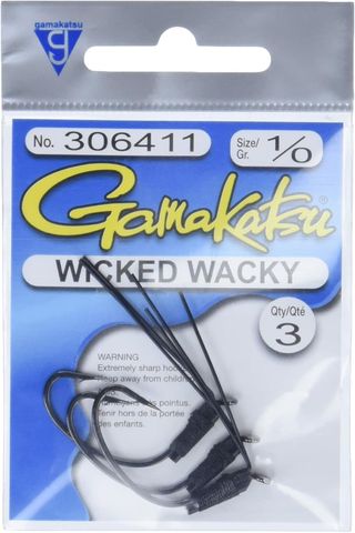 1/0 WICKED WACKY WORM HOOK 3PK