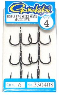 #4 TREBLE EWG SHORT SHANK MAGIC EYE 6PK