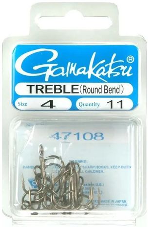 #4 ROUND BEND TREBLES 11PK