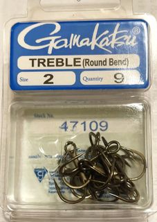 #2 ROUND BEND TREBLES 9PK