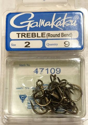 #2 ROUND BEND TREBLES 9PK