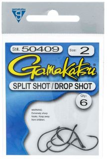 #2 SPLIT/DROP SHOT HOOK  BLACK 6PK