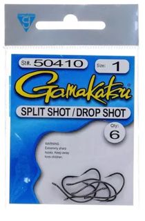 #1 SPLIT/DROP SHOT HOOK  BLACK 6PK