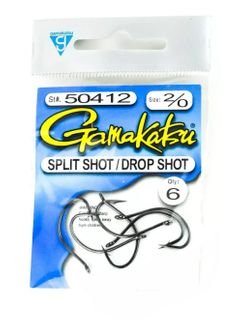 2/0 SPLIT/DROP SHOT HOOK  BLACK 6PK