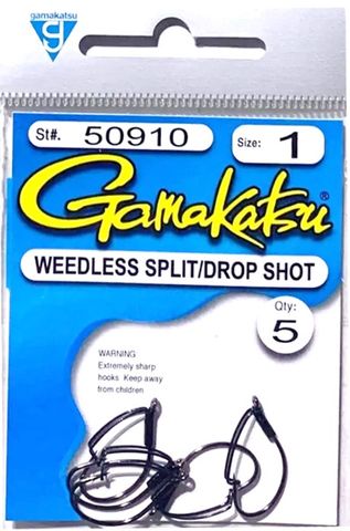 #1 WEEDLESS SPLIT/DROP SHOT HOOK 5PK