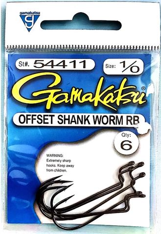 1/0 OFFSET SHANK WORM ROUND BEND 6PK