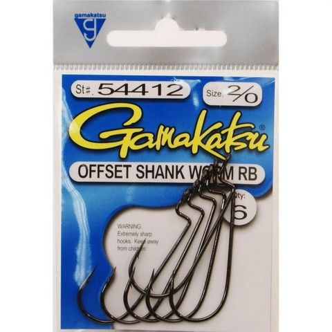 2/0 OFFSET SHANK WORM ROUND BEND 6PK