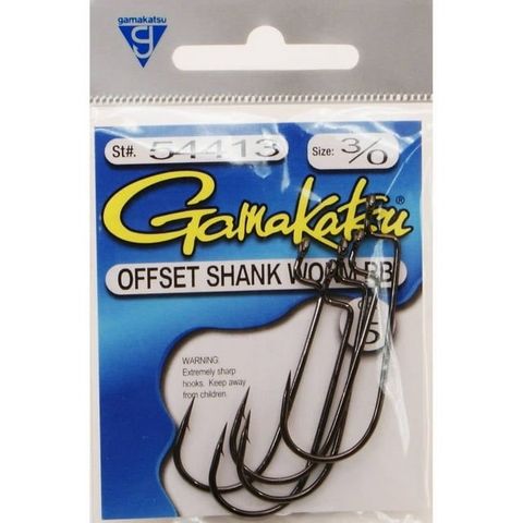 3/0 OFFSET SHANK WORM ROUND BEND 6PK