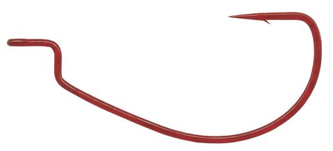 #1 RED OFFSET EWG WORM HOOK 6PK