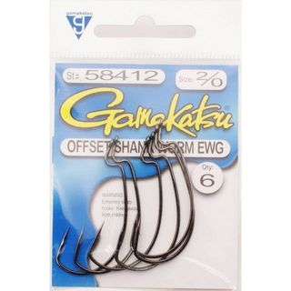 2/0 EWG OFFSET SHANK WORM HOOK 6PK