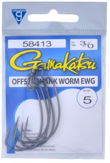 3/0 EWG OFFSET SHANK WORM HOOK 5PK
