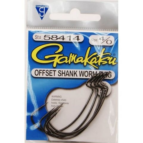 4/0 EWG OFFSET SHANK WORM HOOK 5PK