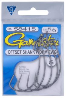 5/0 EWG OFFSET SHANK WORM HOOK 5PK