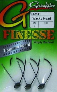 1/8 OZ FINESSE WACKY JIGHEAD BLACK 1/0 3PK