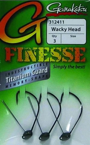 1/8 OZ FINESSE WACKY JIGHEAD BLACK 1/0 3PK