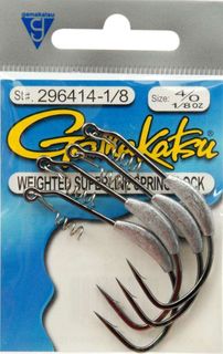 4/0 SUPERLINE SPRING-LOCK 1/8 OZ WEIGHTED HOOK 4PK