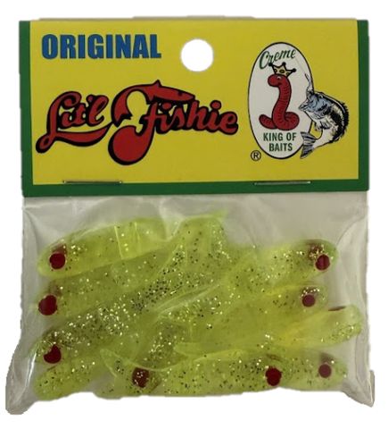 1-1/2" LIT'L FISHIE CHARTREUSE CREME 10PK