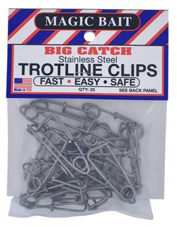 MAGIC BAIT TROTLINE CLIPS STAINLESS STEEL  25PK