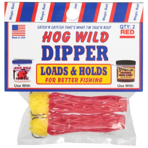 #4 BAIT DIPPER TREBLE HOOK RED HOG WILD 2PK