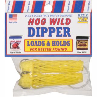 #4 BAIT DIPPER TREBLE HOOK YELLOW  HOG WILD 2PK