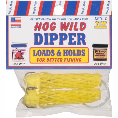 #4 BAIT DIPPER TREBLE HOOK YELLOW  HOG WILD 2PK