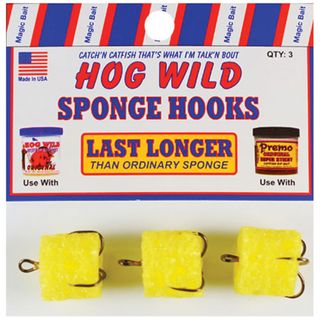 #4 SPONGE TREBLE HOOK HOG WILD MAGIC BAIT 3PK