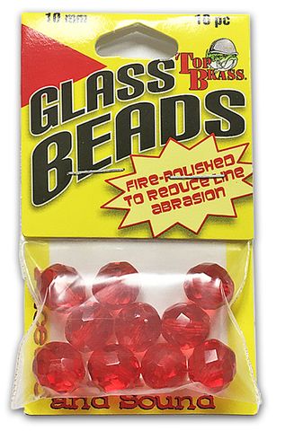 10MM GLASS BEADS RED 10PK