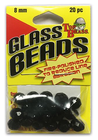 8MM GLASS BEADS BLACK 20PK