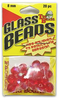 8MM GLASS BEADS RED 20PK