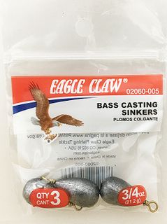 3/4 OZ BASS CASTING SINKERS #5 3PK   12PK/BX