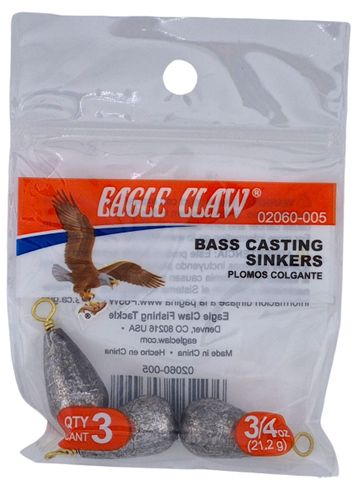 3/4 OZ BASS CASTING SINKERS #5 3PK   12PK/BX