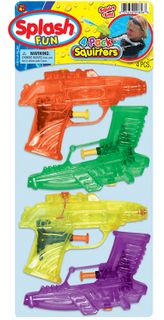 SPLASH FUN SQUIRTERS WATER GUN 4PK AGES: 4+