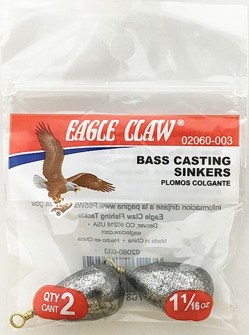 1-1/2 OZ BASS CASTING SINKERS #3 2PK   12PK/BX