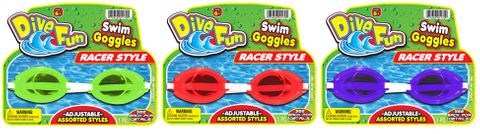 DIVE FUN RACER STYLE SWIM GOGGLES AGES: 6+