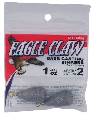 1 OZ BASS CASTING SINKERS #4 2PK   12PK/BX
