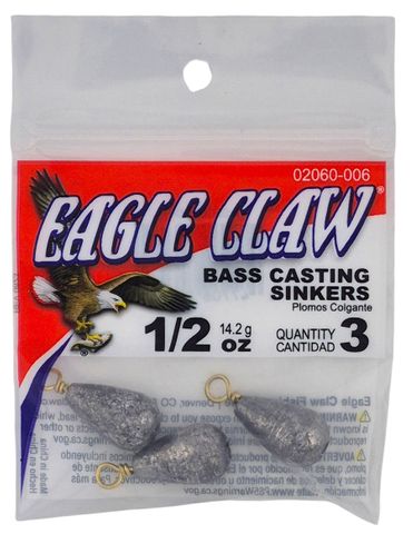 1/2 OZ BASS CASTING SINKERS #6 3PK   12PK/BX
