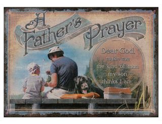 A FATHERS PRAYER TIN SIGN