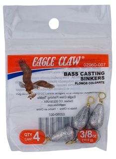 3/8 OZ BASS CASTING SINKERS #7 4PK   12PK/BX