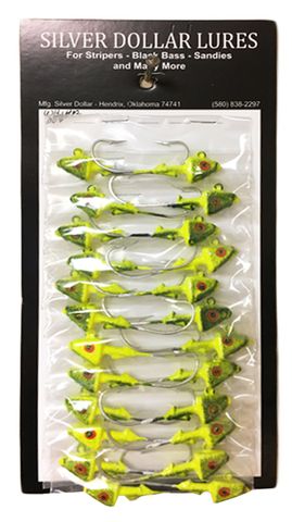 1/4 OZ WEDGE HEAD JIGHEAD CHARTREUSE 1PK   12PK/CD