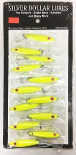 3/4 OZ GHOST MINNOW  TREBLE CHARTREUSE 1PK   12PK/CD